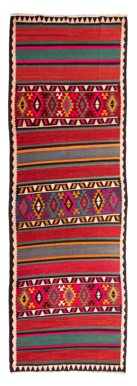 Kelim Teppich Old 145x370cm - mehrfarbig