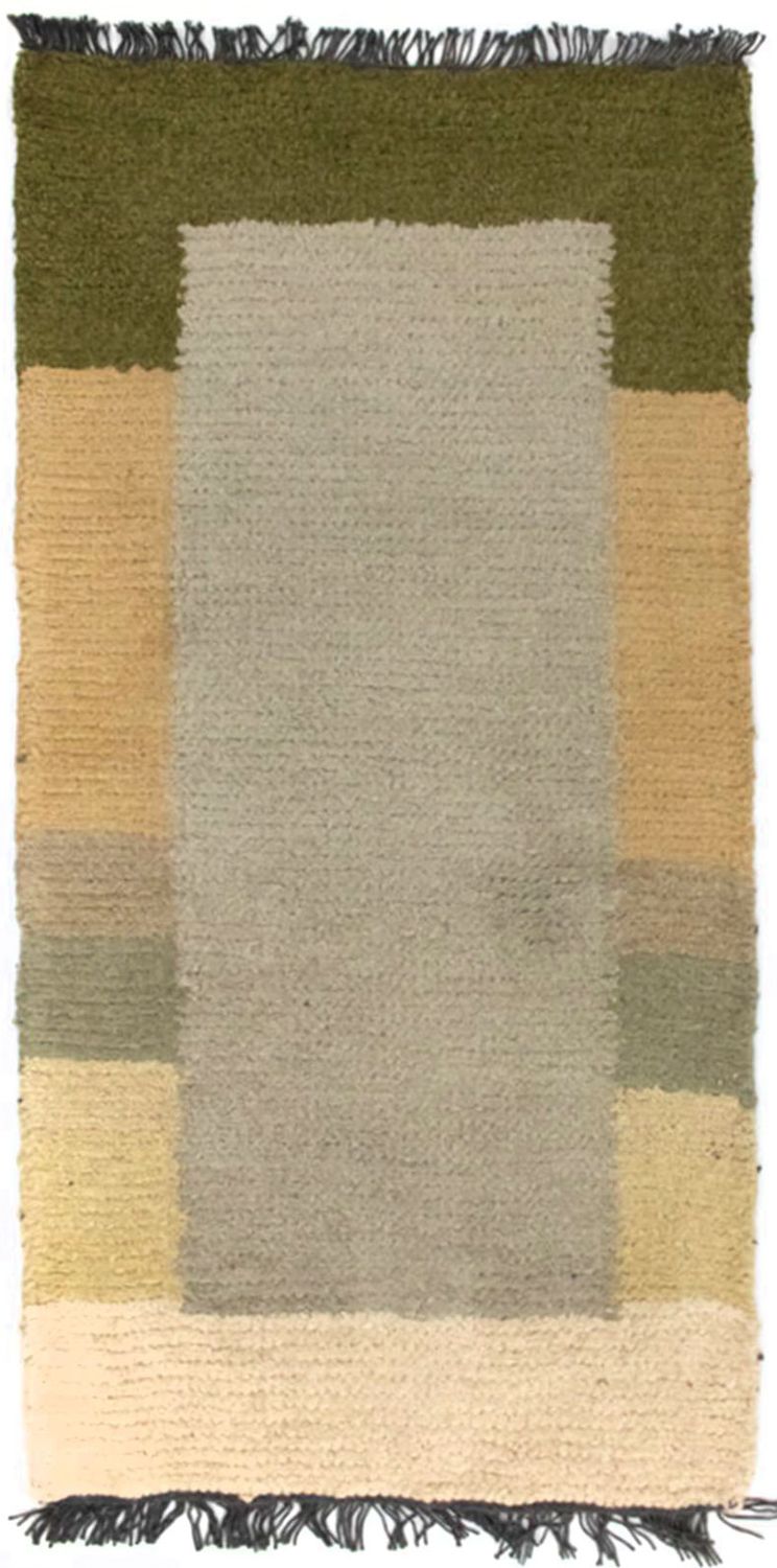 Nepal Teppich 70x140cm - Wollteppich - grau