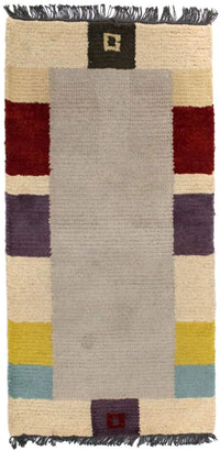Nepal Teppich 70x140cm - Wollteppich - beige – product image