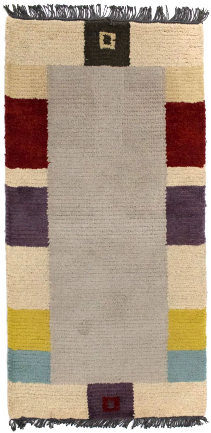 Nepal Teppich 70x140cm - Wollteppich - beige