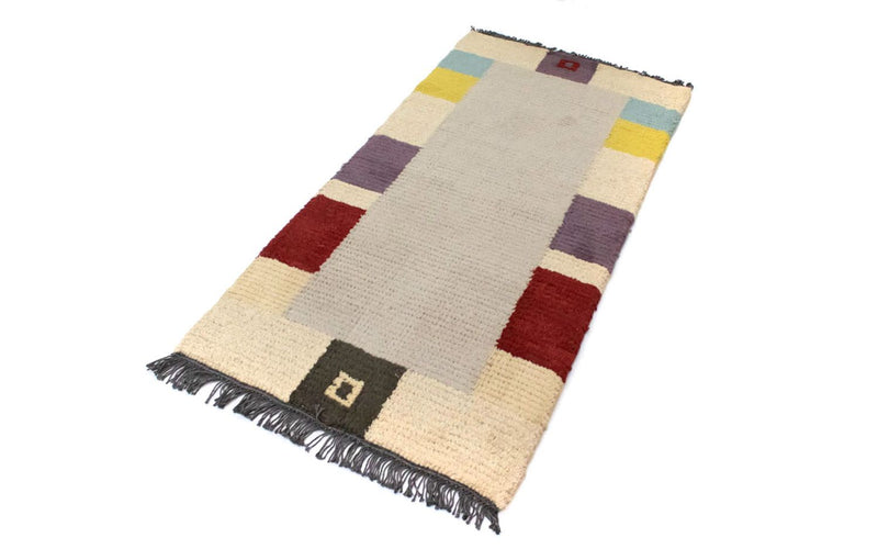 Nepal Teppich 70x140cm - Wollteppich - beige