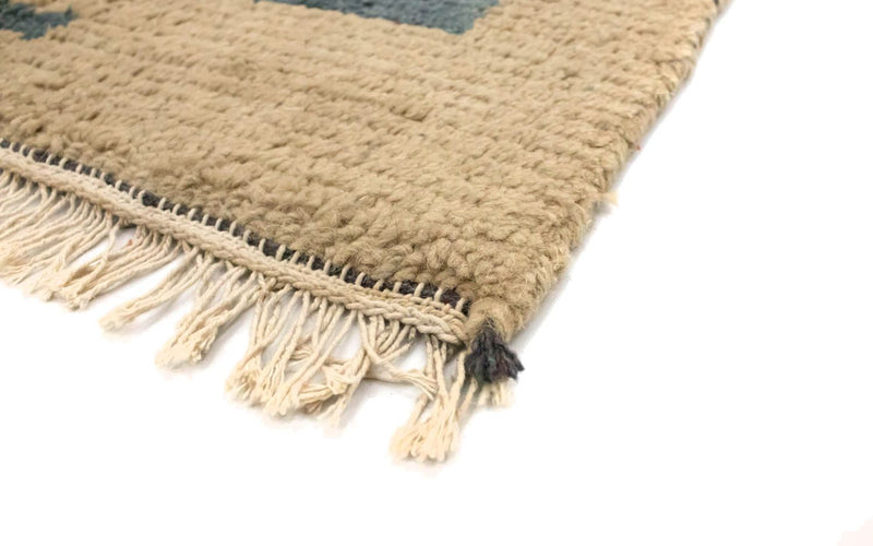 Nepal Teppich 70x140cm - Wollteppich - grau