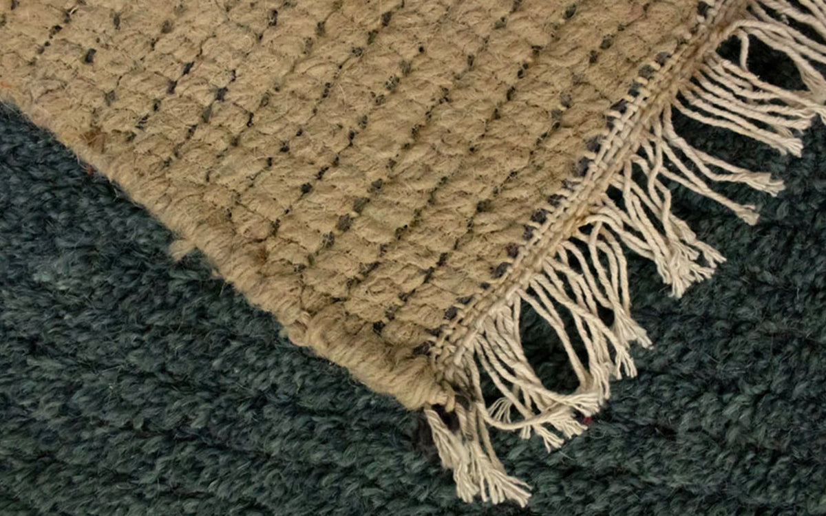 Nepal Teppich 70x140cm - Wollteppich - grau