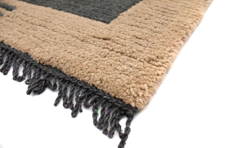 Nepal Teppich 70x140cm - Wollteppich - grau