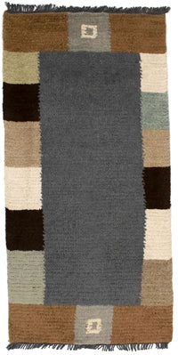 Nepal Teppich 70x140cm - Wollteppich - grau – product image