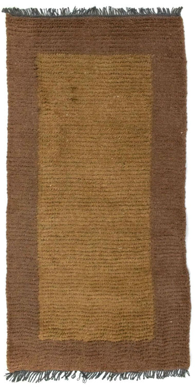 Nepal Teppich 70x140cm - Wollteppich - braun