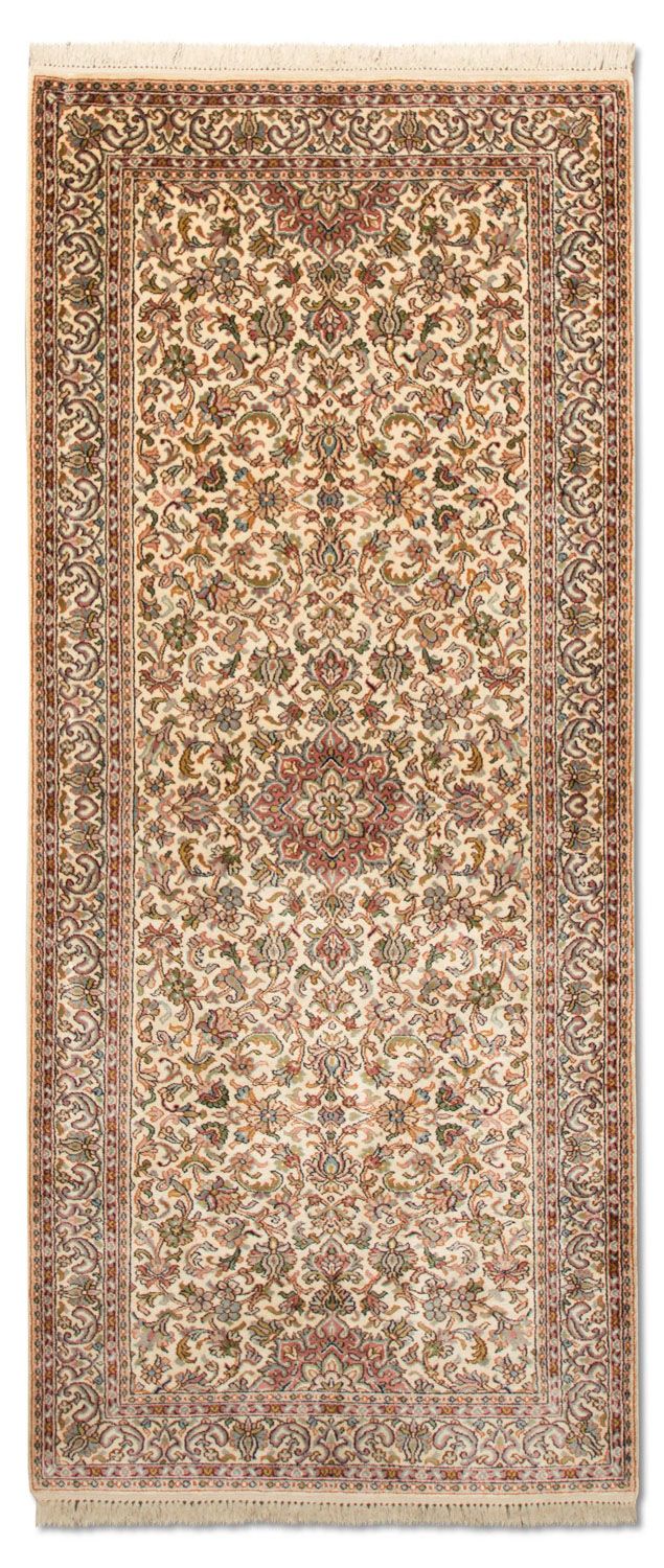 Kaschmir Seide Teppich 79x192cm - Orientteppich - beige