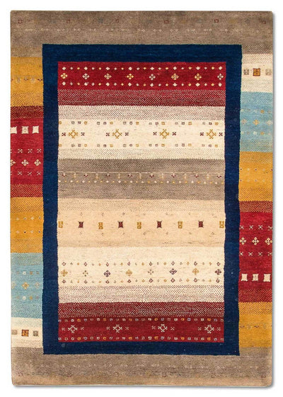 Loribaft Teppich Perser 123x181cm - Wollteppich - mehrfarbig