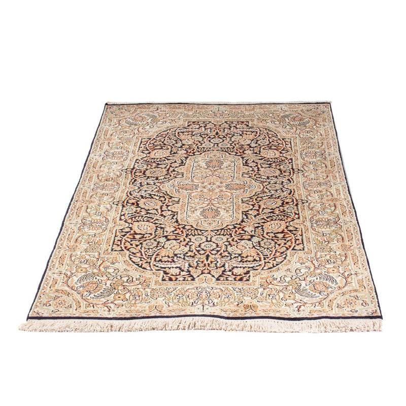 Kaschmir Seide Teppich 94x169cm - Orientteppich - dunkelblau