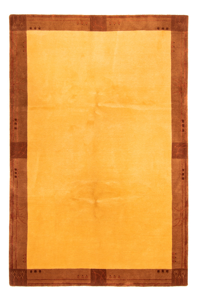 Nepal Teppich 202x299cm - Wollteppich - gold