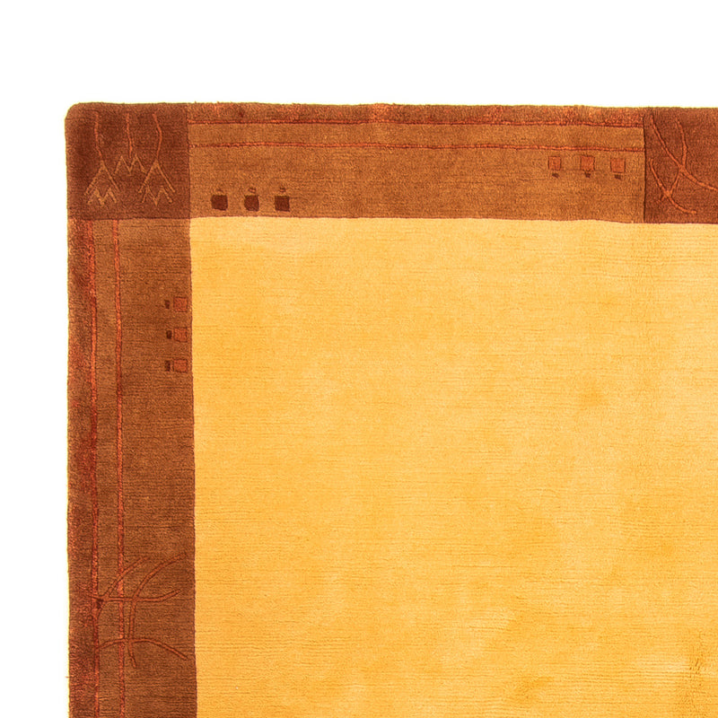 Nepal Teppich 202x299cm - Wollteppich - gold