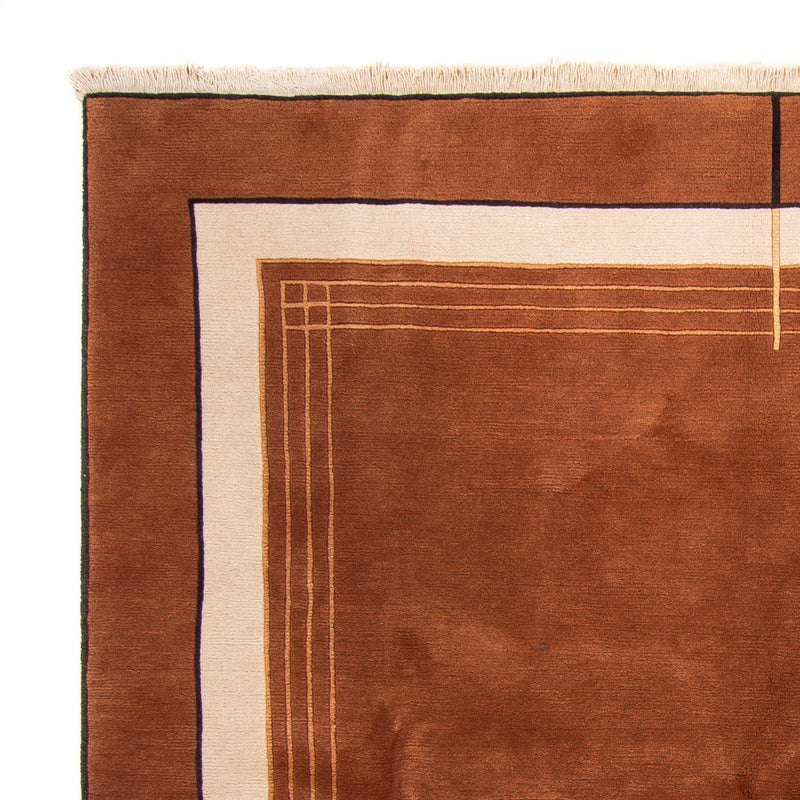 Nepal Teppich 250x250cm - Wollteppich - braun