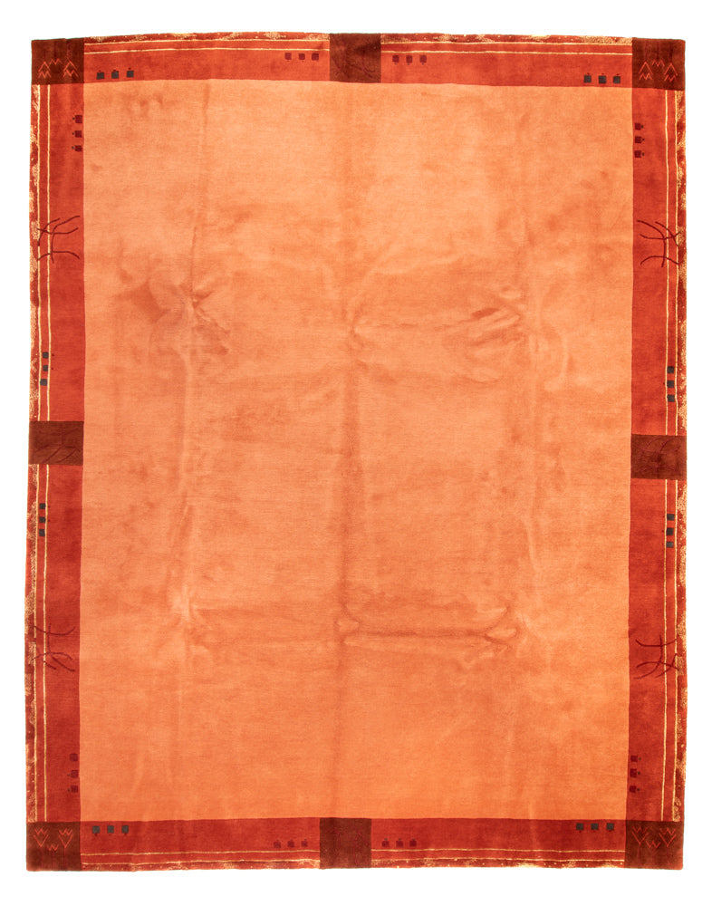 Nepal Teppich 301x396cm - Wollteppich - terrakotta