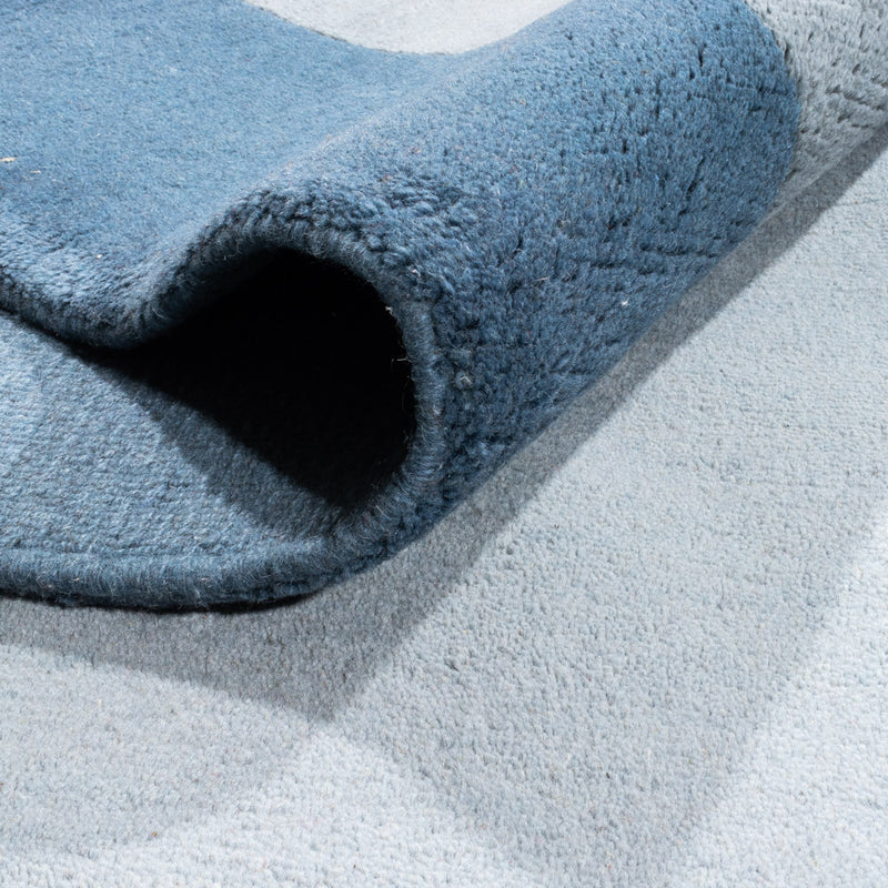 Nepal Teppich 301x405cm - Wollteppich - blau