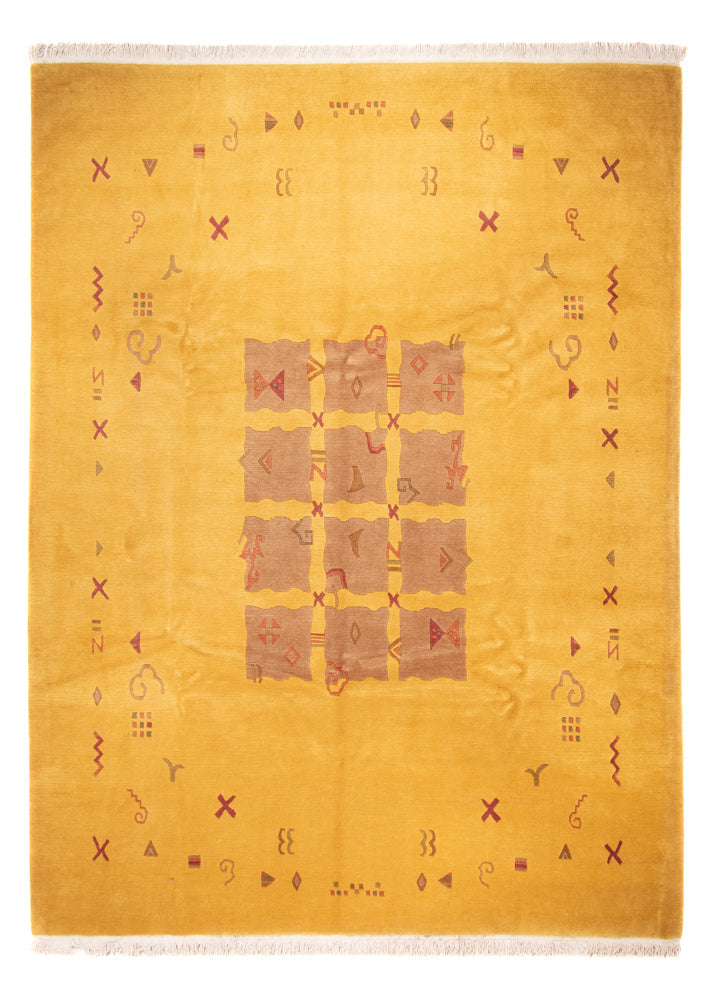 Nepal Teppich 256x357cm - Wollteppich - gold