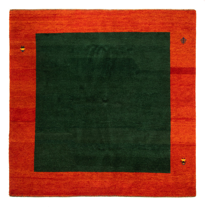 Gabbeh Teppich Indus 247x250cm - Wollteppich - grün