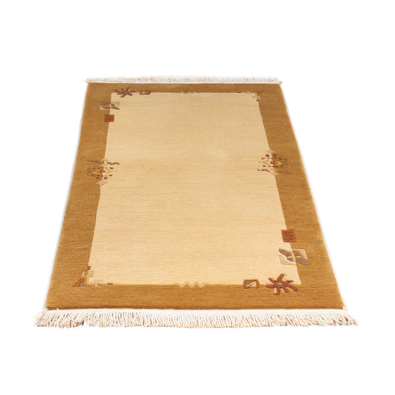 Nepal Teppich 71x138cm - Wollteppich - beige