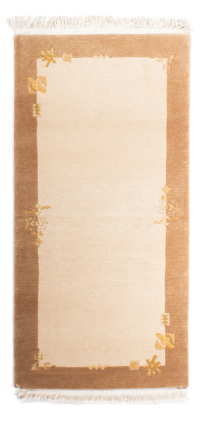 Nepal Teppich 71x144cm - Wollteppich - beige