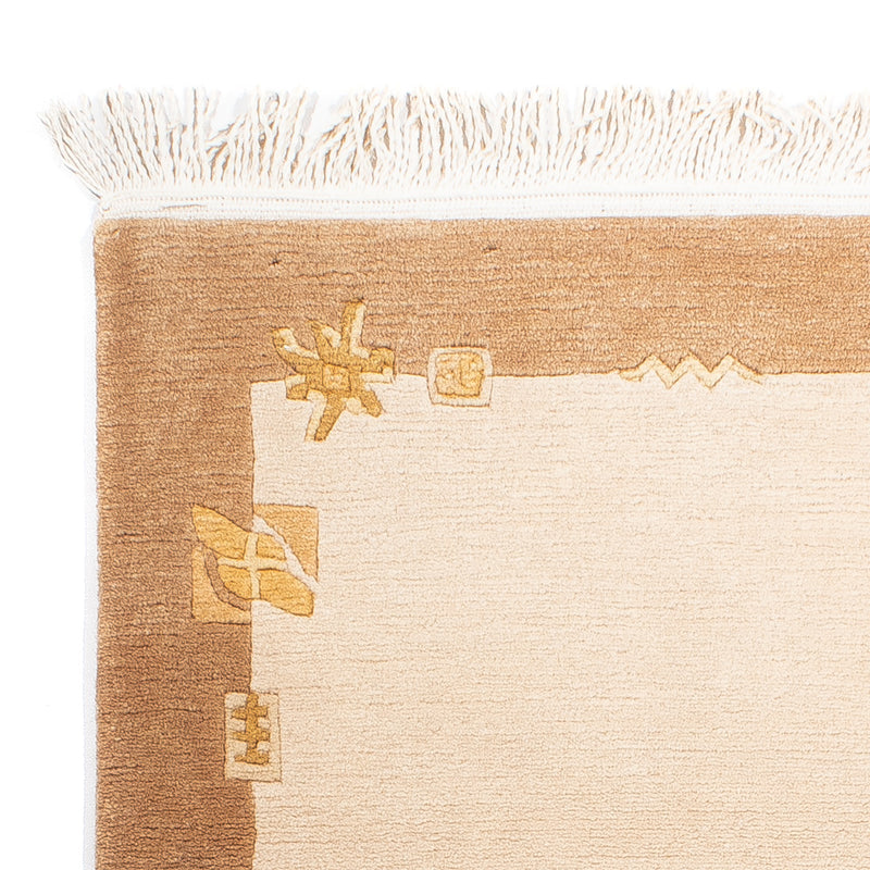 Nepal Teppich 71x144cm - Wollteppich - beige