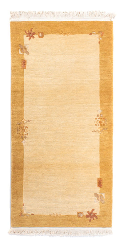 Nepal Teppich 72x143cm - Wollteppich - beige