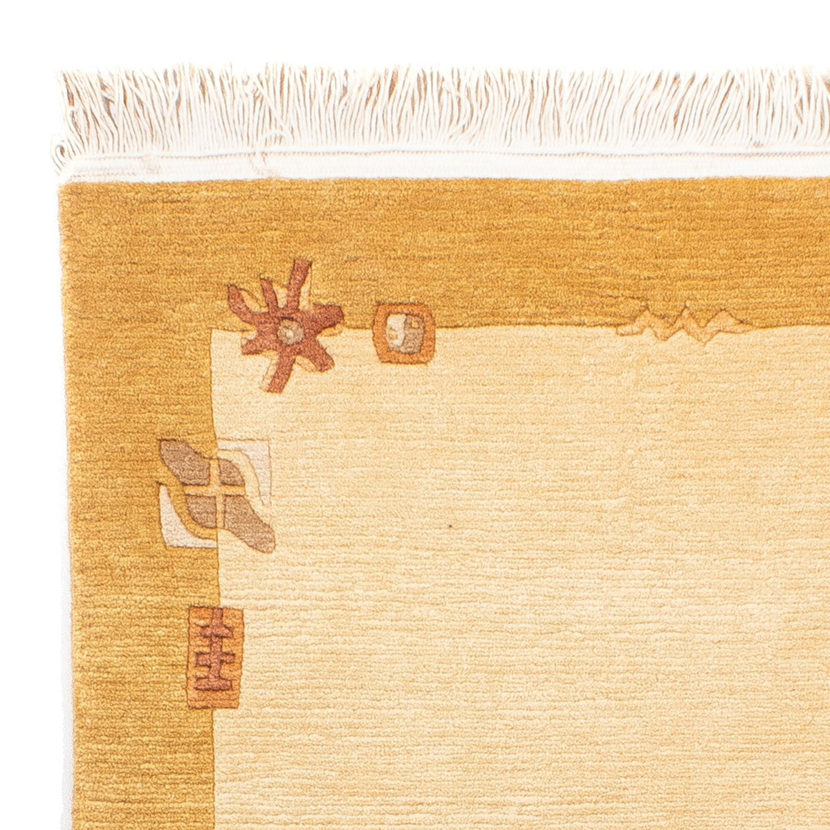 Nepal Teppich 72x143cm - Wollteppich - beige