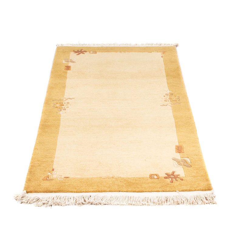 Nepal Teppich 72x143cm - Wollteppich - beige
