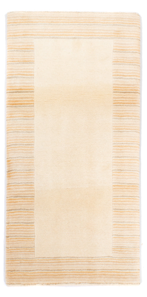 Nepal Teppich 72x147cm - Wollteppich - beige