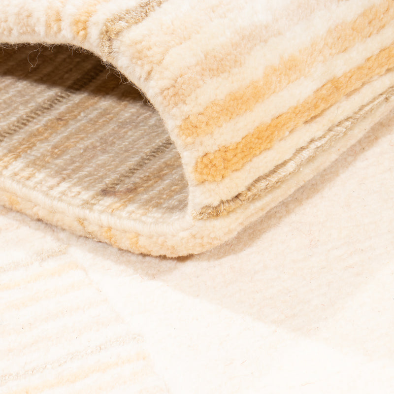 Nepal Teppich 72x147cm - Wollteppich - beige