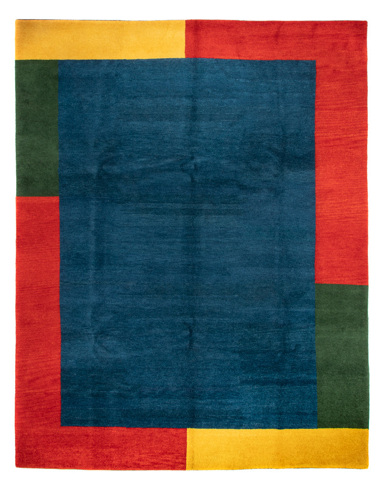 Gabbeh Teppich Indus 291x398cm - Wollteppich - blau