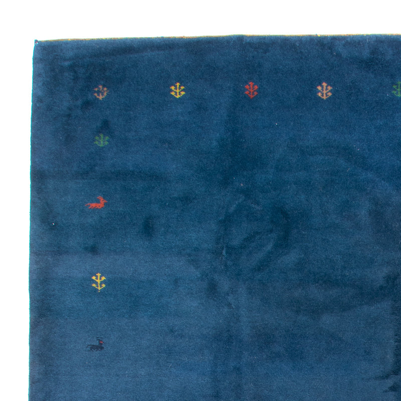 Gabbeh Teppich Indus 309x395cm - Wollteppich - blau