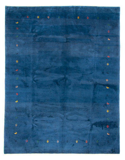 Gabbeh Teppich Indus 293x396cm - Wollteppich - blau