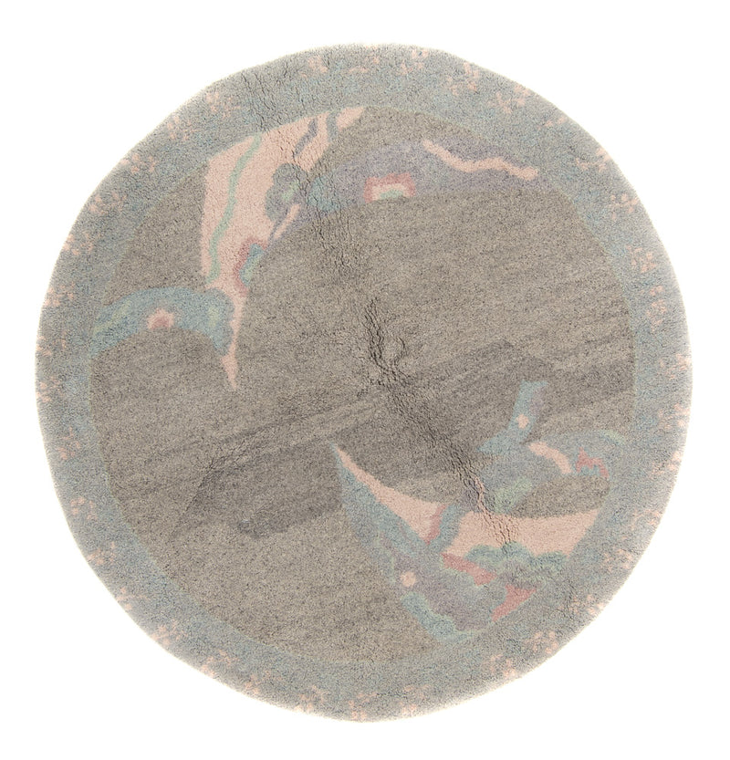 Nepal Teppich 200x200cm - Wollteppich - grau