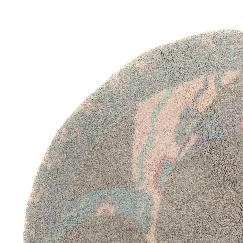 Nepal Teppich 200x200cm - Wollteppich - grau