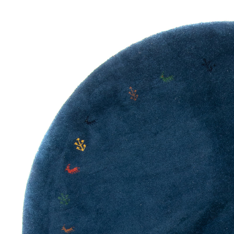 Gabbeh Teppich Indus 196x196cm - Wollteppich - blau