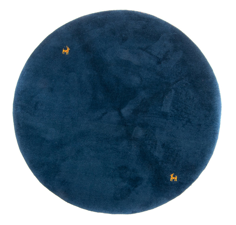 Gabbeh Teppich Indus 189x189cm - Wollteppich - blau
