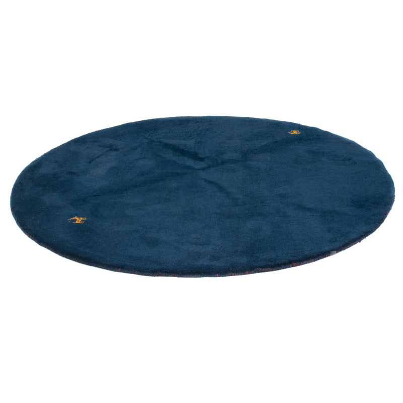 Gabbeh Teppich Indus 189x189cm - Wollteppich - blau