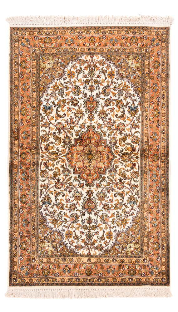 Kaschmir Seide Teppich 95x149cm - Orientteppich - beige