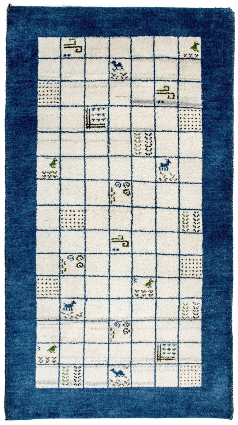 Gabbeh Teppich Indus 92x162cm - Wollteppich - beige