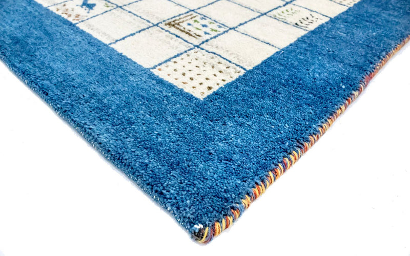 Gabbeh Teppich Indus 92x162cm - Wollteppich - beige
