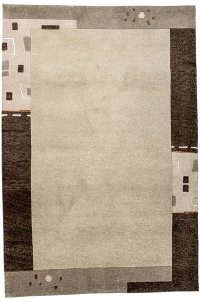 Nepal Teppich 125x180cm - Wollteppich - beige