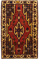 Hamadan Teppich 85x135cm - Perserteppich - rot