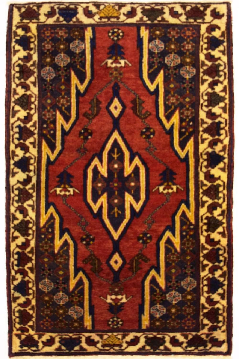 Hamadan Teppich 85x135cm - Perserteppich - rot