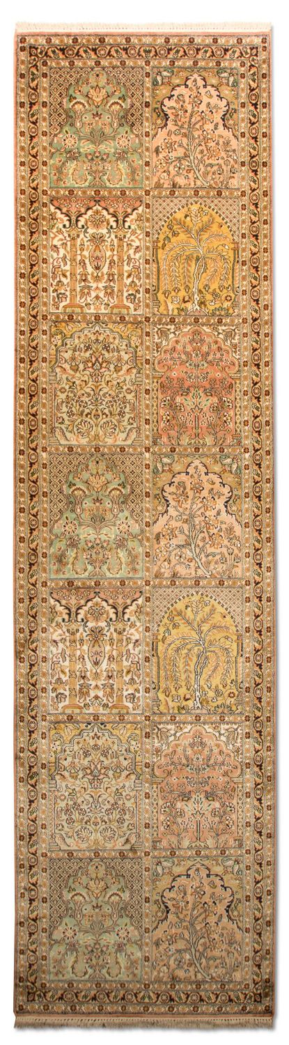 Kaschmir Seide Teppich 77x316cm - Orientteppich - mehrfarbig