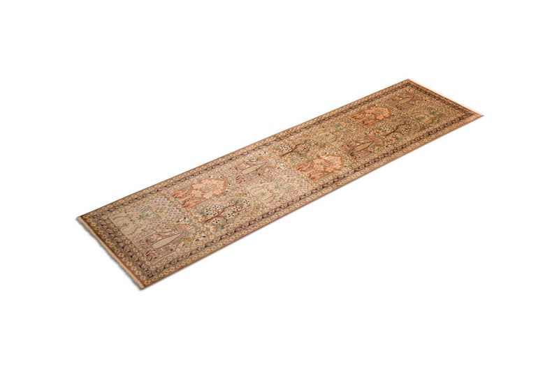 Kaschmir Seide Teppich 80x305cm - Orientteppich - mehrfarbig
