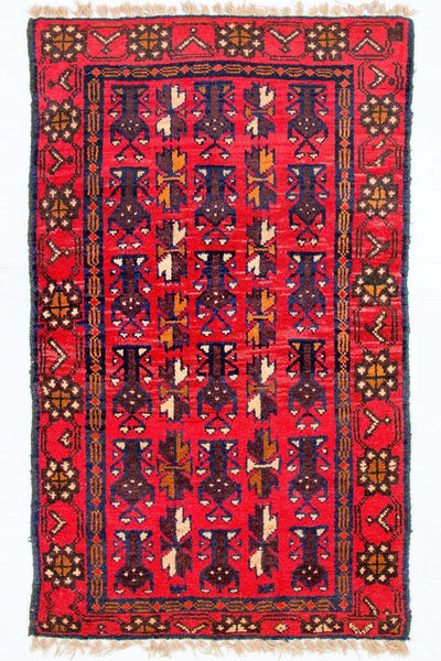 Belutsch Teppich 74x130cm - Orientteppich - rot