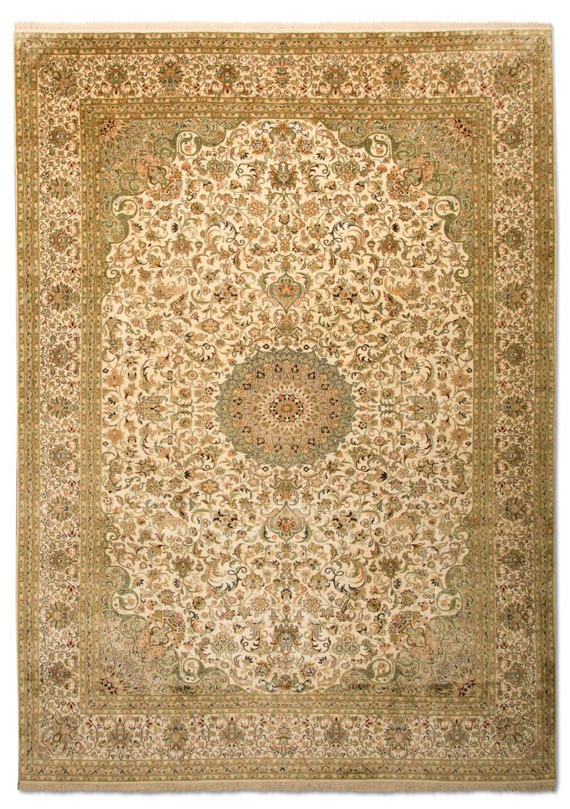 Kaschmir Seide Teppich 213x314cm - Orientteppich - beige