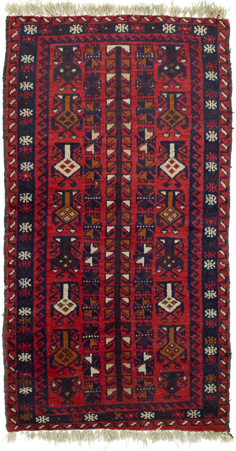 Belutsch Teppich 74x130cm - Orientteppich - rot