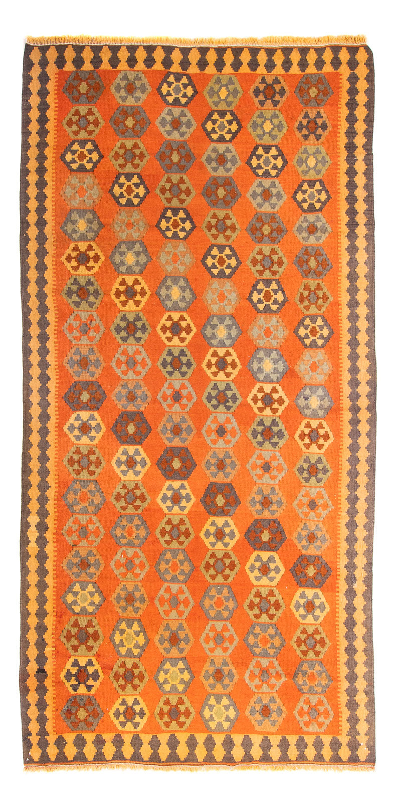 Kelim Teppich Old 140x290cm - mehrfarbig
