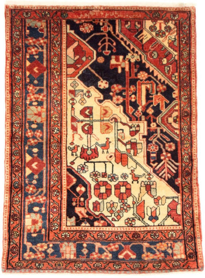 Nahavand Teppich 90x127cm - Perserteppich - mehrfarbig