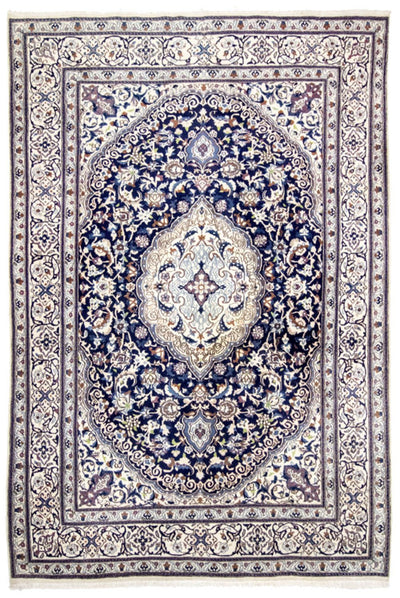 Perserteppich - Nain - Royal 199 x 291 cm Wohnzimmer Teppich - blau